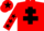 Silk - RED, black cross of lorraine, black stars on sleeves, black star on cap