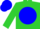Silk - Lime green, white 'F' on blue disc, lime green and blue cap