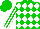 Silk - Green, white diamonds, white stripes on sleeves, green cap