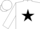 Silk - White, green and black star emblem, white cap