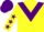 Silk - Yellow, Purple chevron, Yellow sleeves, Purple stars, Purple cap