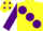 Silk - Yellow, large Purple spots, sleeves and spots on cap