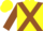 Silk - YELLOW, brown cross belts, brown bars on sleeves, yellow cap