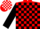 Silk - Red, Two White Dice, Black Blocks on Sleeves