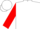 Silk - White, red 'ARO', white arrows on red sleeves, black trim