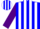 Silk - Blue, White 'H', White Stripes on Purple Sleeves