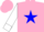 Silk - Pink, Blue Star, White Cuffs on Sleeves, Pink Cap