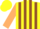 Silk - Yellow, Brown Crosses, Brown Stripes on Tan Sleeves, Yellow Cap