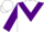Silk - White, purple 'G' emblem, purple chevron & cuffs on sleeves