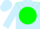 Silk - Light blue, white 'UF' on white circled green disc, green chevron