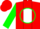 Silk - Red, White 'CR' In Green Circle, White Stripe on Green Sleeves, Red Cap
