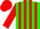 Silk - FOREST GREEN, red 'OK', red stripes on sleeves, red cap