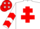 Silk - WHITE, red cross of lorraine & chevrons on sleeves, red cap, white stars
