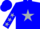 Silk - Blue, blue 'S' on silver star on back, silver stars on sleeves