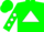Silk - Green, white triangle, white diamonds on sleeves