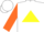 Silk - White, orange, green and yellow triangle, orange triangles on sle