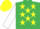 Silk - EMERALD GREEN, yellow stars, white sleeves, yellow cap