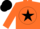 Silk - ORANGE, black 'GS' on orange star in black disc, black cap