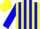 Silk - YELLOW, blue horseshoes, blue stripes on sleeves, yellow cap