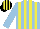Silk - LIGHT BLUE & YELLOW STRIPES, light blue sleeves, black & yellow striped cap