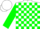 Silk - White, Green Blocks, Green Sleeves, White Circle