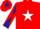 Silk - RED, WHITE star, DARK BLUE and RED diabolo on sleeves, RED cap, DARK BLUE star