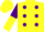 Silk - Yellow, Purple spots, Purple and Yellow halved sleeves