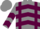 Silk - Grey, maroon 'N' and braces, maroon chevrons on sleeve