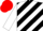 Silk - Black and white diagonal stripes, white sleeves, red cap