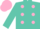 Silk - Turquoise, pink spots, pink cap