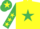 Silk - YELLOW, em.green star, em.green slvs,yellow stars, em.green cap, yellow star