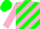Silk - Seafoam Green and Hot Pink Diagonal Stripes, Pink Sleeves, Green Diamo