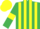 Silk - Emerald Green and Yellow stripes, Emerald Green sleeves, Yellow armlets, Yellow cap