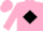 Silk - Hot pink, black diamond emblem on back, black diamond st