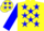 Silk - Yellow, Blue stars, Blue sleeves, Yellow cap, Blue stars