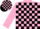 Silk - Pink and Black check, Pink sleeves, Black and Pink check cap