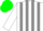 Silk - White and grey stripes, White sleeves, Green cap