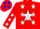 Silk - RED, blue 'RR' on white star, white stars on blue