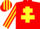 Silk - Red, Yellow Cross of Lorraine, striped sleeves and cap
