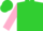 Silk - Lime Green, Black Circled 'N',Yellow and Pink Bars on Sleeves
