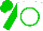 Silk - White, Green Circle, Green Sleeves, Green Cap