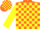 Silk - Orange, Yellow Circled 'G', Yellow Blocks on Sleeves