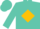 Silk - Turquoise, black 'CB' on gold diamond on back, turquoise diam