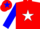 Silk - Red and White, White 'JG' in Blue Star, White Star on Blue Sleeves