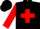Silk - Black, White and Red Cross Emblem, White and Red Cuffs on Sleeves, Black