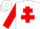 Silk - White, Red Cross of Lorraine, Red Diamond Seam on Sleeves