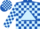 Silk - Royal Blue, Light Blue Triangle, Light Blue Blocks on Whit