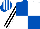 Silk - ROYAL BLUE and WHITE (quartered), BLACK and WHITE striped sleeves and cap