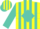 Silk - Yellow, Turquoise Diamond Hoop, Turquoise Stripes on Sleeves
