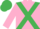 Silk - Pink, Emerald Green cross belts and cap